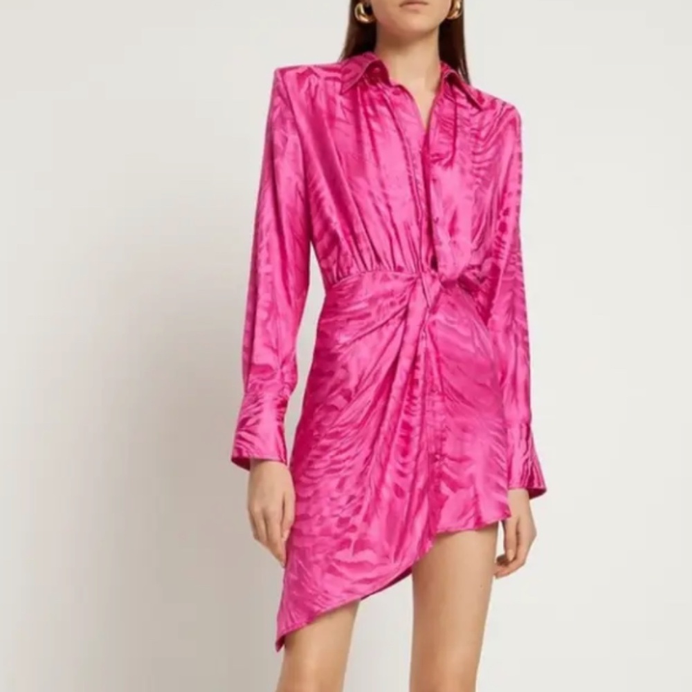 giuseppe di morabito asymmetric one shoulder pink mini dress